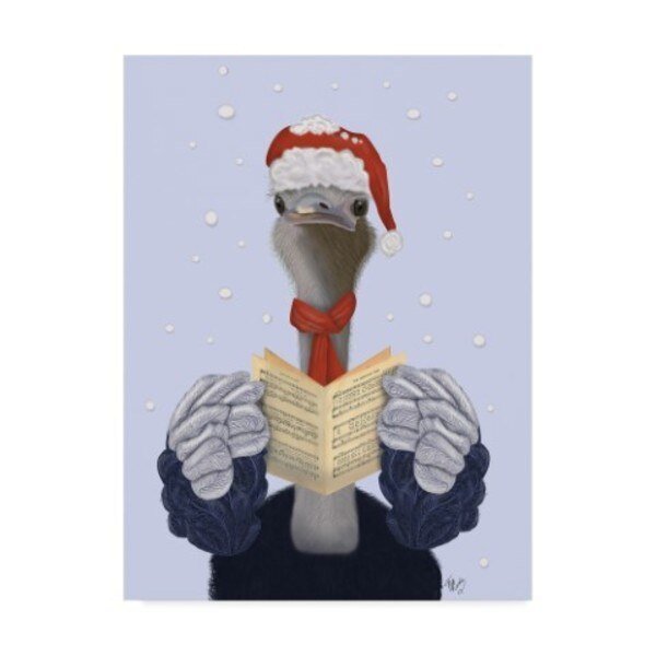 Fab Funky 'Ostrich, Carol Singing' Canvas Art, 24x32, Trademark Fine Art, Mfr#: WAG00430-C2432GG